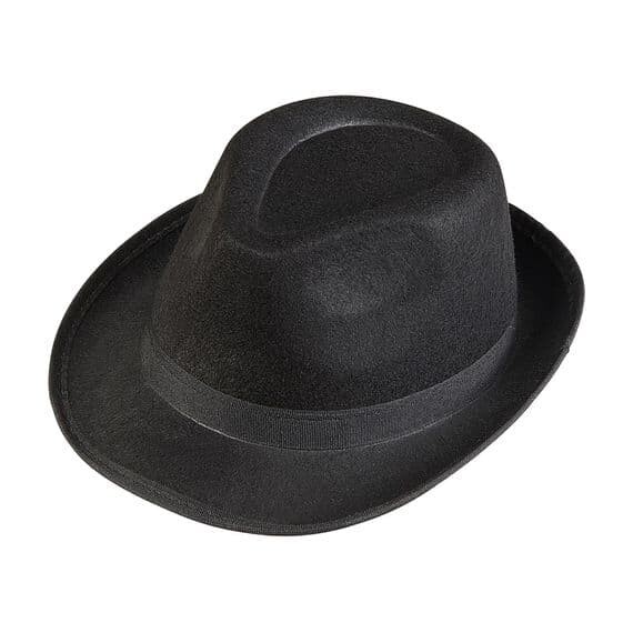 Adult Black Fedora Felt Hat