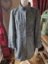 M&co Ladies Tweed Winter Coat Uk Size 16