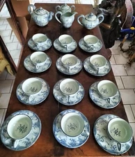POGGI ALBISOLA MARE 28 Piece Ceramic Tea Tea Set 12 Twelve People