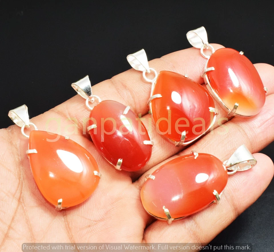 Оптовая продажа! Оптовые лоты ювелирных изделий с серебряным покрытием сердолик драгоценные камни 925 пробы - Изображение 2 из 4