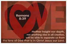 Romans 8:39 Bible Quote, Jesus, Love - Religious & Inspirational Modern Postcard
