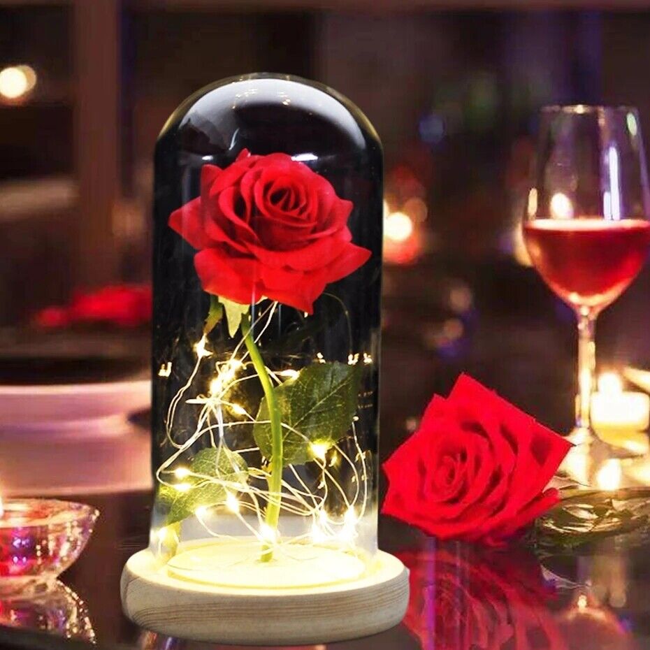 Ewige Rose im Glas,Rosen Geschenke für Frauen,Künstliche Blumenrose,Ewige Rose
