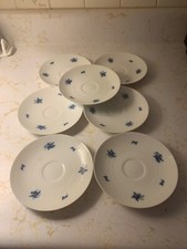 Rosenthal Romance Blue Flower Saucers Set of 7 Studio Linie Bjorn Winnblad EXCEL
