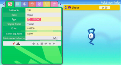 Pokemon Strahlender Diamant & Leuchtende Perle 6IV Shiny Unown G Max EVs