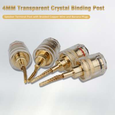 4PCS HiFi Pin To Banana Female Audio Adapter Gold Plated Speaker Cable Connector