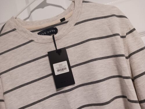 NWT FIVE FOUR JOSHUA Gray striped long-sleeved shirt. size X LARGE. - Picture 3 of 9