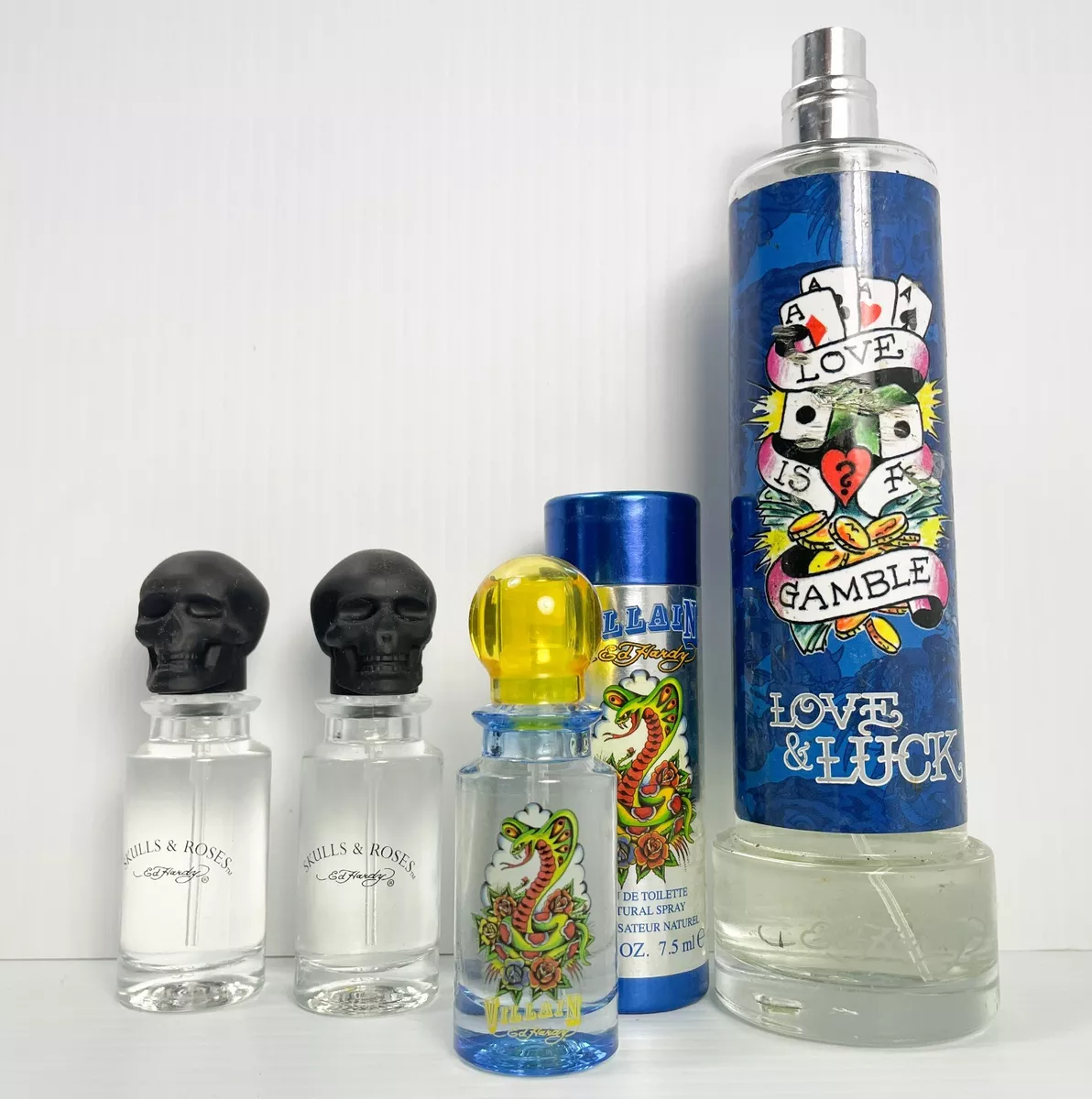 New ED HARDY Men s LOVE LUCK VILLAIN SKULLS ROSES EDT PLS READ AS IS