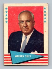 1961 Fleer Baseball Greats #33 Warren Giles LOW GRADE Vintage Baseball Card