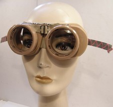 VINTAGE 1950'S BAUSCH  LOMB TAN SAFETY GLASSES GOGGLES W/ORIG BOX