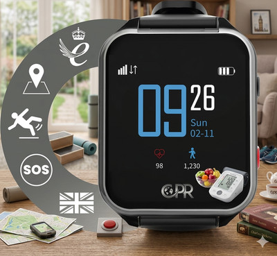 GPS Demenz-Tracker Uhr Senioren Notruf Smartwatch Sturzsensor