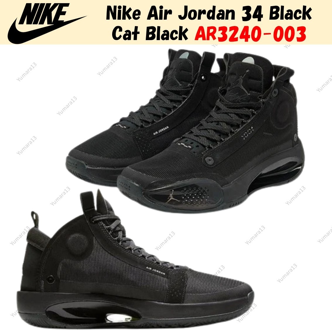 Size 9.5 - Air Jordan 34 Black Cat for sale online | eBay