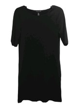 ADRIENNE VITTADINI Women's Black Knit  Sslv Stretch Dress Sz  2