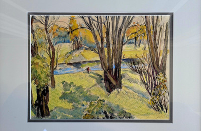 Autumn Forest Landscape painting Art-Water Color 1984 Ushakov V.V - signed