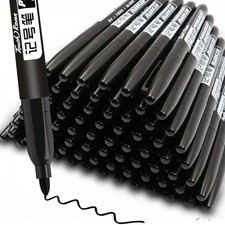 6PCS Permanent Marker Pens Fine Point 1.5mm Waterproof Black Blue Red