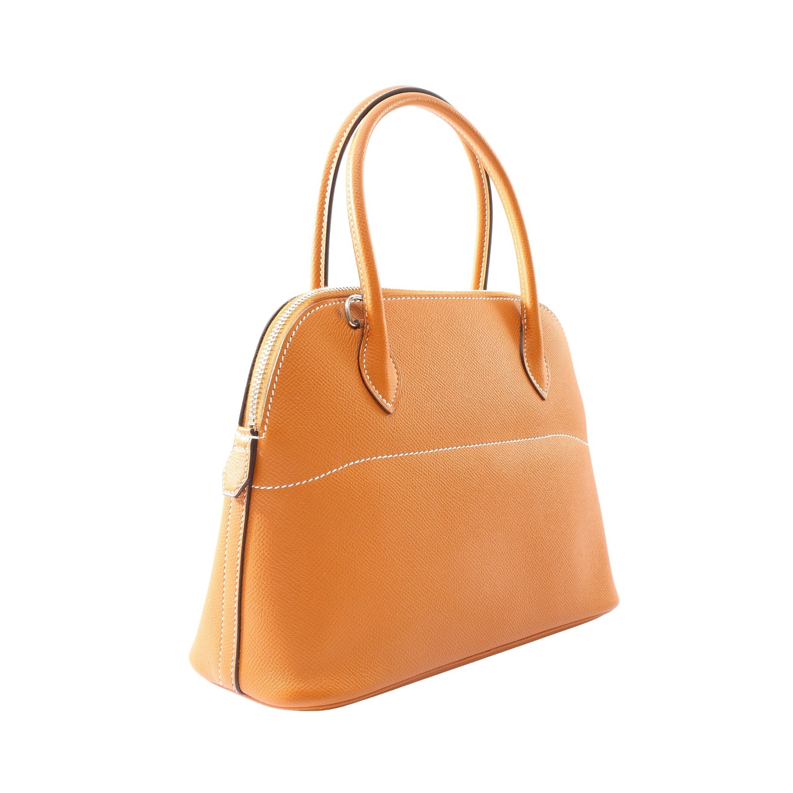 HERMES Bolide 27 Shoulder Handbag Gold Brown Epsom Leather PHW image 2