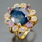 Jewellery 7 ct+ Blue Sapphire Ring 925 Sterling Silver Size 5.5 /R446119