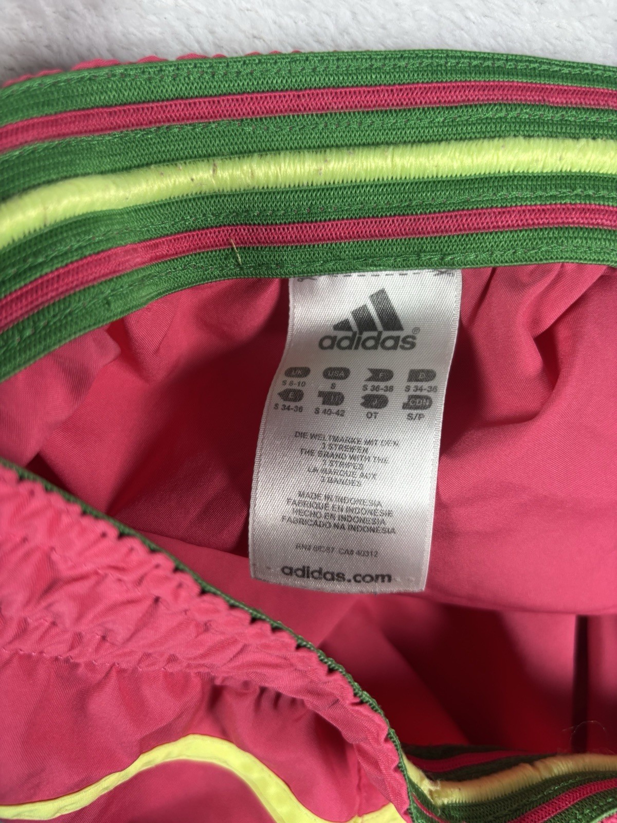 Women’s Adidas Pink and Yellow Running Lined Shorts Size Small Running Shorts