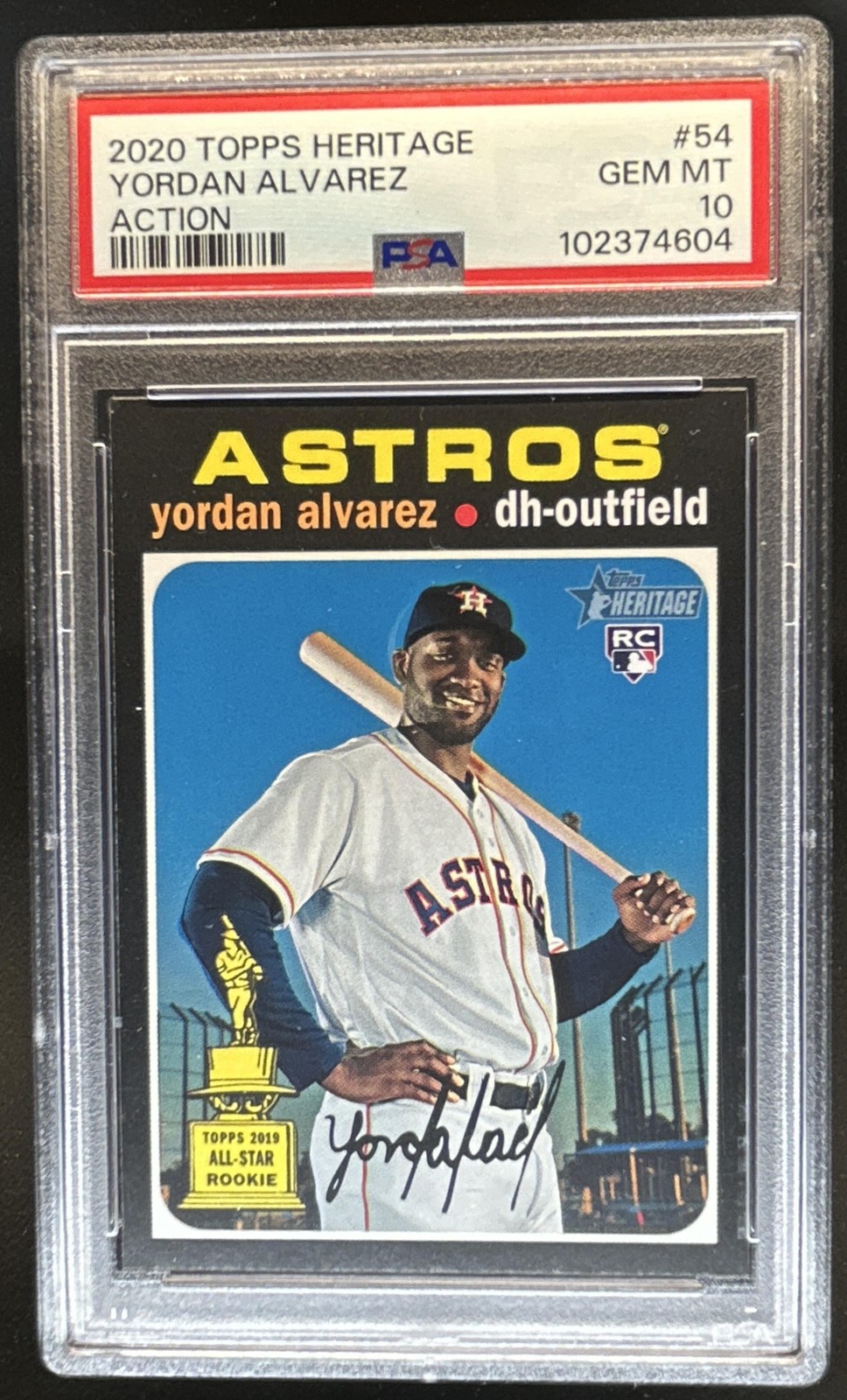 2020 Topps Heritage Yordan Alvarez Rookie RC #54d Astros PSA 10 GEM MINT