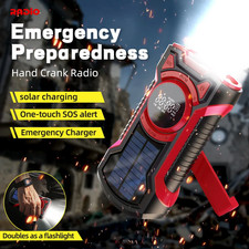 Emergency Radio Hand Crank Solar 5000Mah, IP65 Waterproof Dustproof Bluetooth 5.