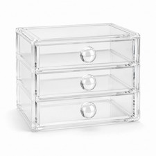Acrylic Clear Jewelry Container/Organizer/3-black Cloth Lined Drawers