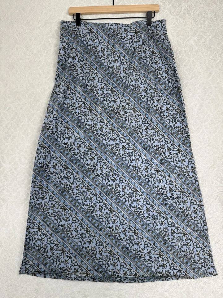 Maxi Falda De Colección Y2K Antigua Azul Marino Midi 12 Azul Floral Cottage Grunge Preppy Modesta Emo Foto 4 de 4