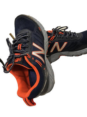 New Balance Mens 573 AT All Terrain Shoes Size 9.5 4E Wide Navy Orange Hiking