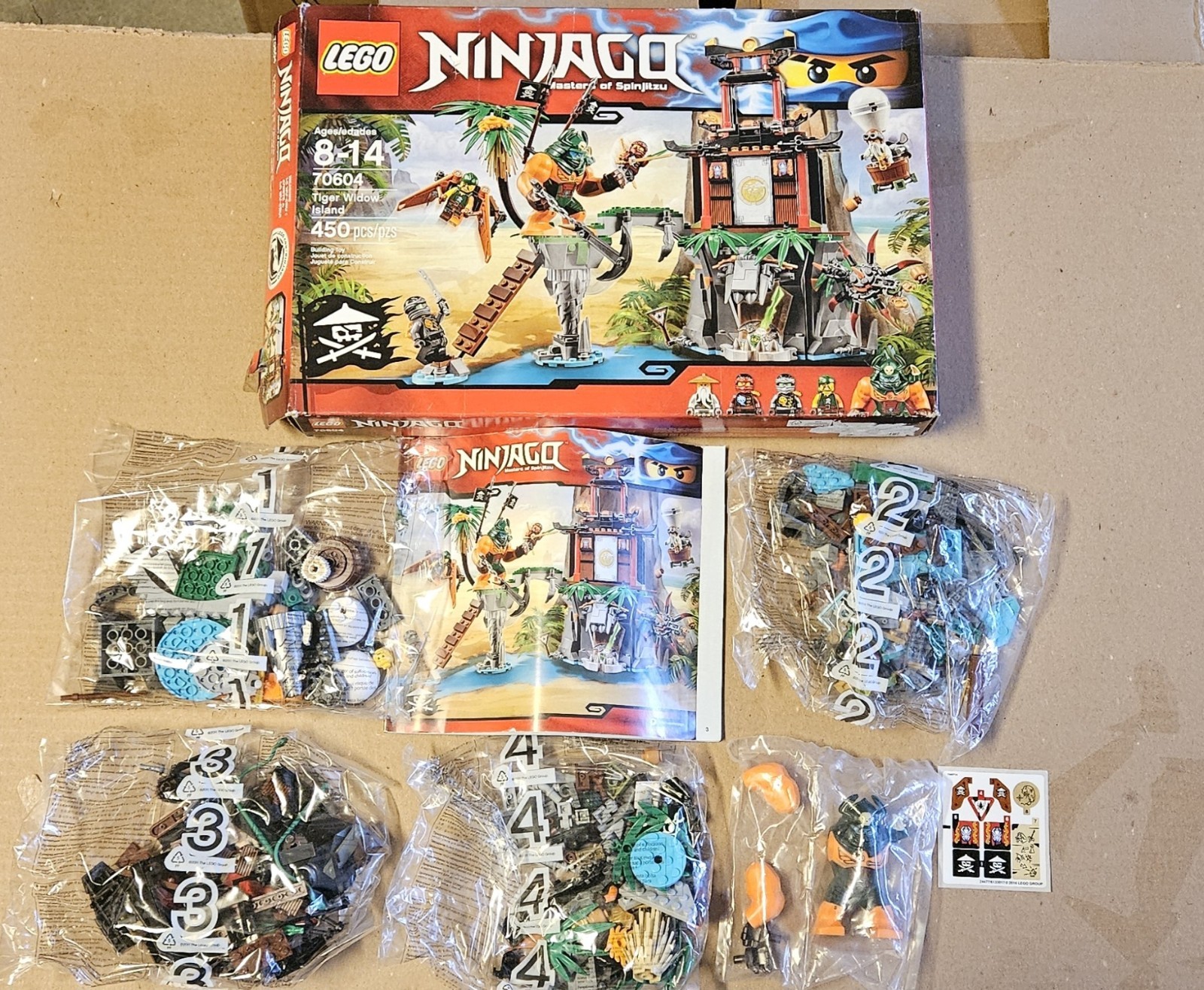 LEGO NINJAGO Tiger Widow Island 70604 Sealed Bags Open Box