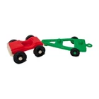 Vintage Fisher Price Red & White Car With Green Trailer