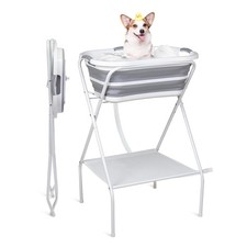 Portable dog bathtub and dog bathing station, foldable