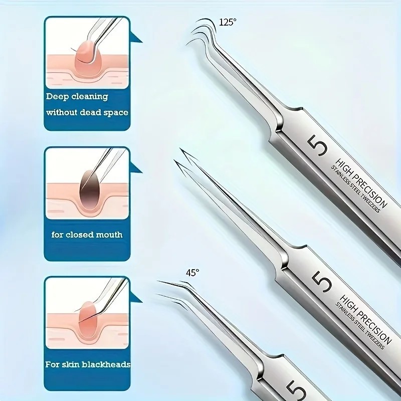 Pimple Popper Blackhead Remover Kit Tool Comedone Zit Extractor Best.