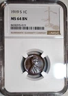 NGC MS-64 BN 1919-S Lincoln Cent, Razor-Sharp & Attractively Toned!