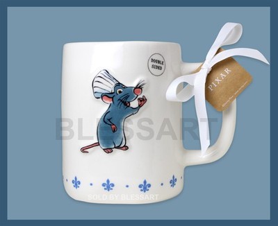 Rae Dunn Disney Pixar Ratatouille Remy CHEFS KISS French Fleur-De-Lis Coffee Mug