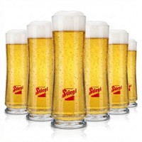 6X Stiegl Bier Glas 0,2L Becher/Stange BiergläSer Bierglas Sahm