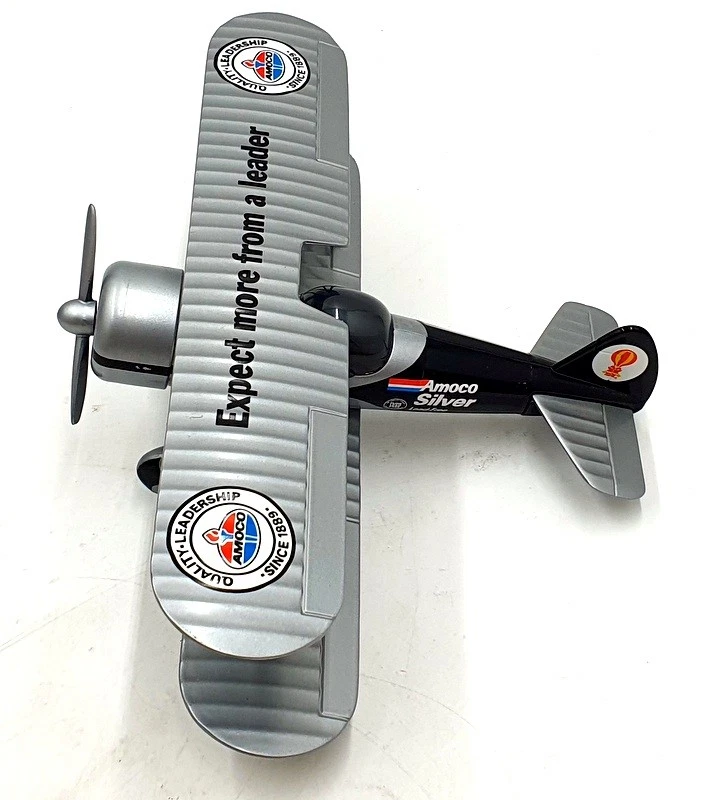Spec Cast Aprox 28 cm de envergadura 28624B - Stearman Bi-Plane Amoco - Plateado Foto 4 de 4