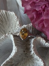 925 Sterling Silver Citrine Ring Size 7