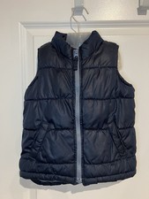 Old Navy Frost Free Puffer Vest Navy Blue Plaid Kids Size 5T