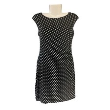 Ann Taylor LOFT Petites Women's B/W Diamond Print Cap Sleeve Lined Dress SZ SP