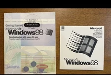 MICROSOFT WINDOWS 98 With NEW sealed CD FULL ENGLISH VERSION OPERATING SYSTEM MS
