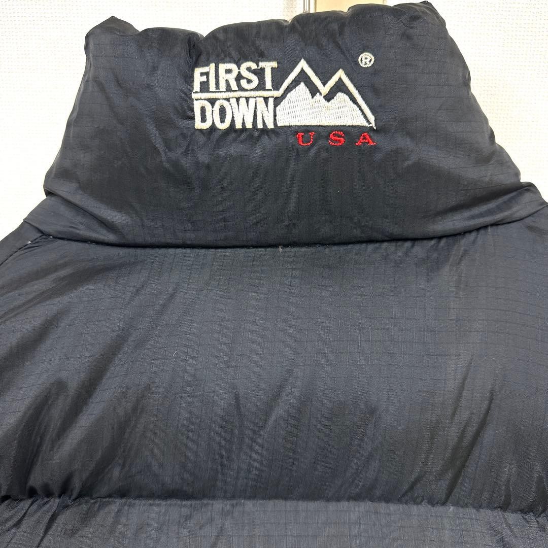 First Down Reversible Black Down Jacket S Vintage… - image 14