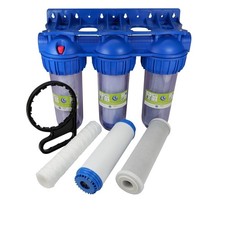 3- Stufen Vorfilter System 3/4 Zoll IG Aktivkohle, Hauswasseranlage Brunnen 