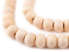 Pastel Orange Bone Mala Beads 10mm Nepal Round Large Hole 34 Inch Strand