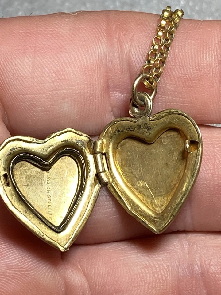 Заполненный золотом сердце медальон лот 3 шт. все подписанные 10k/12k/14k золото заполненное - Изображение 4 из 4