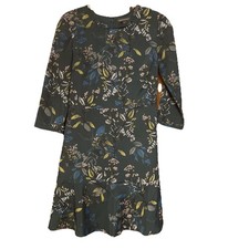 Banana Republic Women's A-line Fit-and-Flare Dress, Green Floral, Size 2