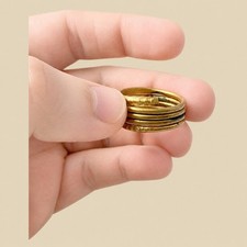 Vintage Ethiopian Harari Ring Brass Tribal Jewelry African Ethnic Size 11.5