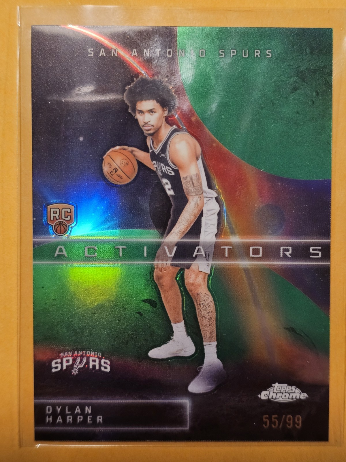 2025 Topps Chrome Dylan Harper Activators Rookie Card /99 Green Parallel