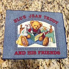Blue Jean Teddy His Friends Teddy Bear Baby Cloth Book Blue