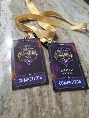 X1 Lorcana Challenge Competitor Badge Lanyard DLC Atlanta + Las Vegas 