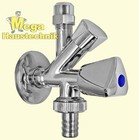 Kombi-Eckventil selbstdichtend mit Kunststofftülle mit Rosette 3/8 Zoll Ventil