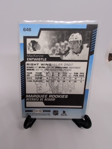 2020-21 Upper Deck - O-Pee-Chee Update Marquee Rookies MacKenzie Entwistle #646 - Picture 2 of 10
