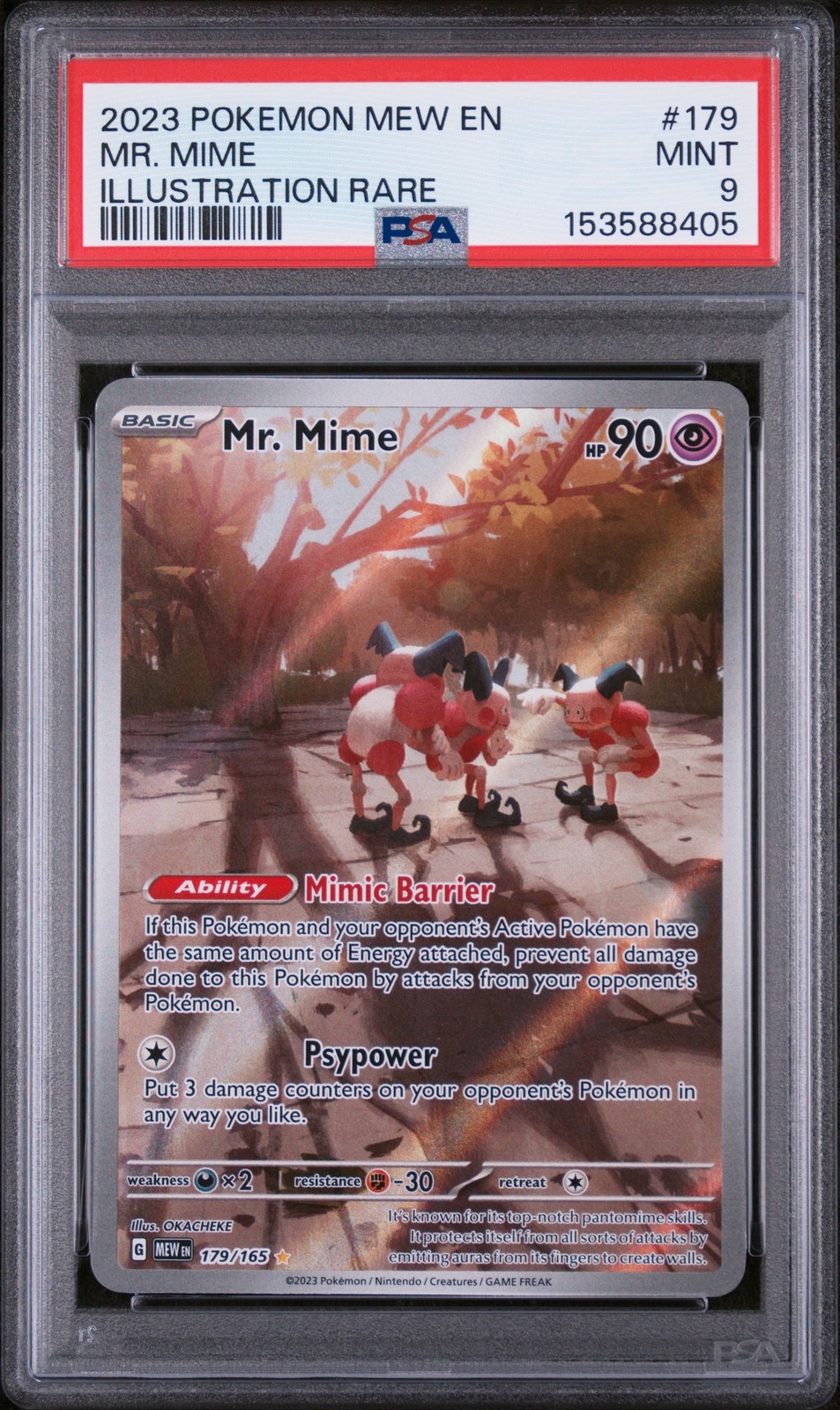 2023 POKEMON MEW EN-151 ILLUSTRATION RARE #179 MR. MIME PSA 9